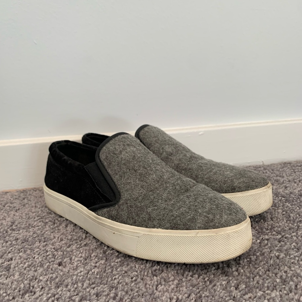 VINCE women’s slip on sneaker - grey and black - size 8.5